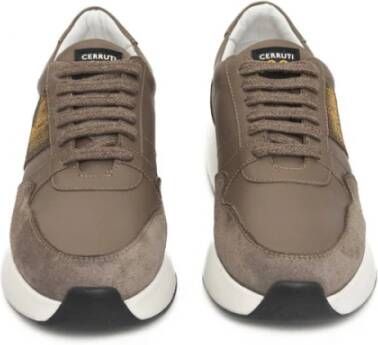 Cerruti 1881 Beige Leren Plateau Sneakers Logo Brown Dames