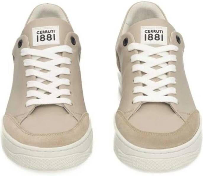 Cerruti 1881 Beige Leren Platform Sneakers met Logo Beige Dames