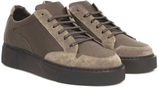 Cerruti 1881 Beige Leren Sneaker met Logo Beige Heren