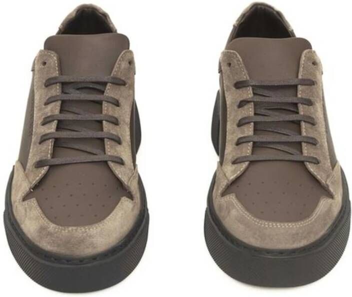 Cerruti 1881 Beige Leren Sneakers met Zijlogo Beige Heren