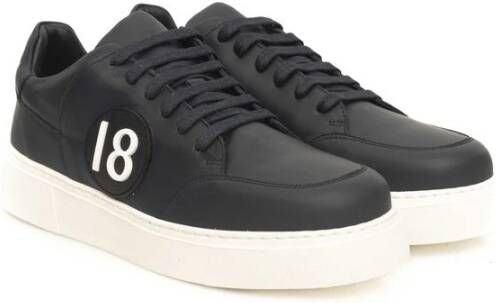 Cerruti 1881 Blauwe Leren Sneakers met Logo Blue Heren