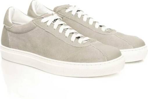 Cerruti 1881 Grijze Leren Sneakers Rubberen Zool Gray Heren