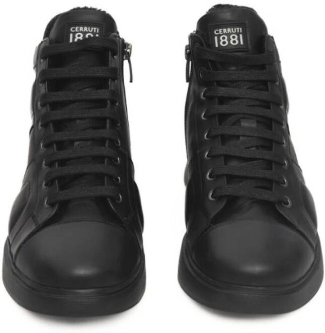 Cerruti 1881 Echt Leren Hoge Sneaker Black Dames