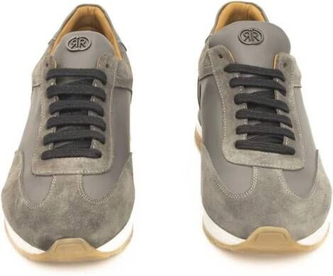 Cerruti 1881 Grijze Leren Sneakers met Logo Gray Heren