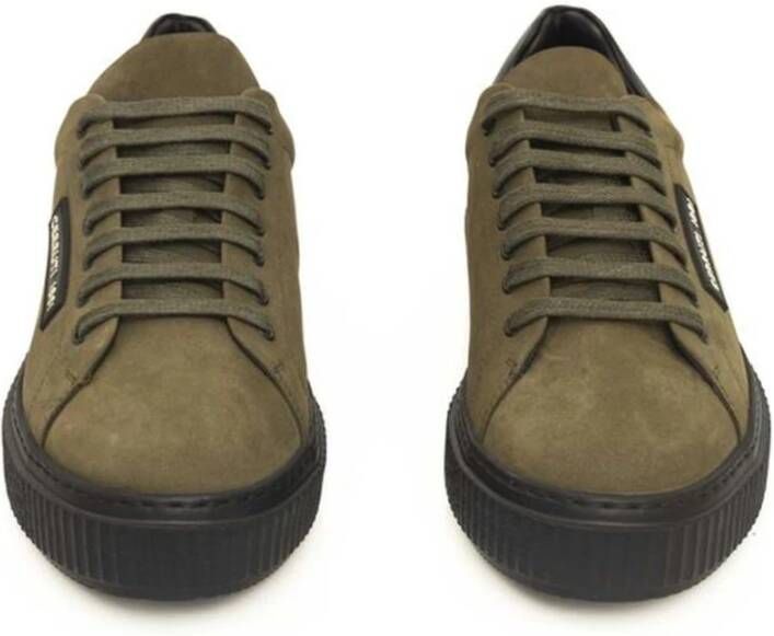 Cerruti 1881 Groene Leren Sneakers met Zijlogo Green Heren