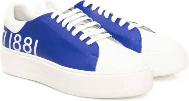 Cerruti 1881 Heren Leren High Top Sneakers Blue Heren