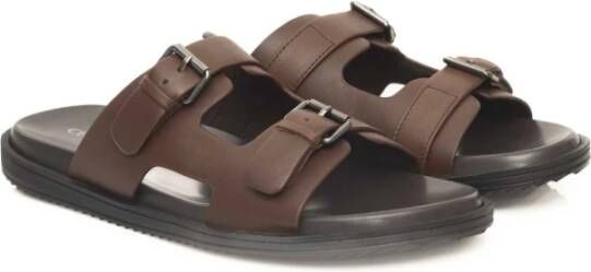 Cerruti 1881 Heren Leren Sandalen met Gesp Detail Brown Heren