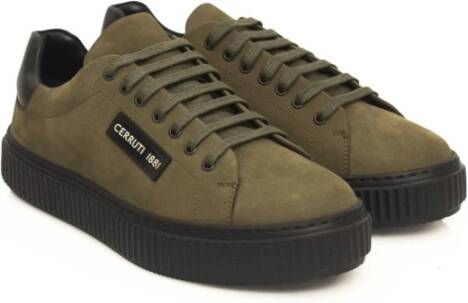 Cerruti 1881 Heren Leren Sneakers met Rubberen Zool Green Heren