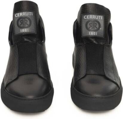 Cerruti 1881 Hoge Top Leren Sneakers met Rubberen Zool Black Heren