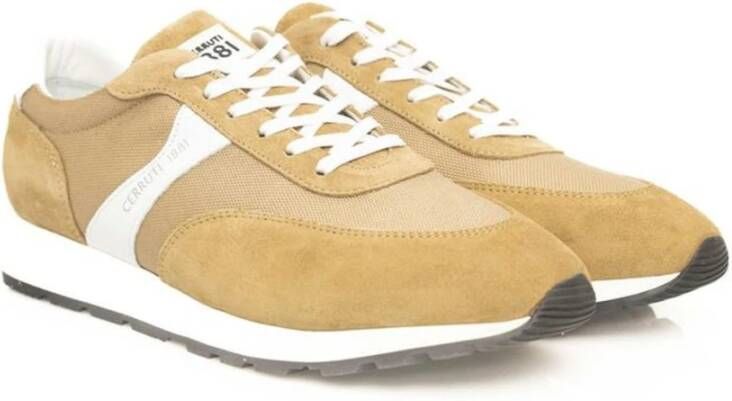 Cerruti 1881 Hoge zool sneaker beige leer mannen Beige Heren