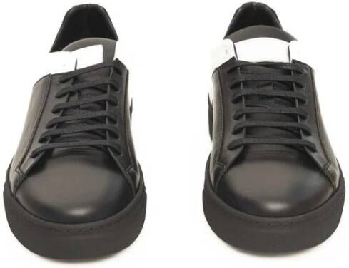 Cerruti 1881 Zwarte en witte leren sneakers Black Heren