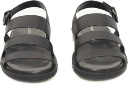 Cerruti 1881 Leren Brede Band Gesp Sandalen Black Heren