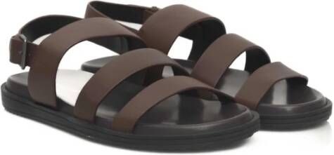 Cerruti 1881 Leren Brede Band Gesp Sandalen Brown Heren