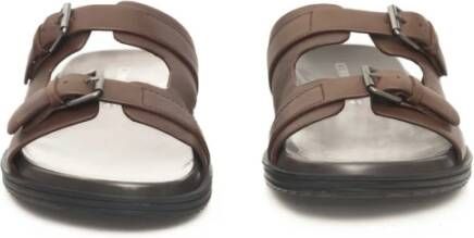 Cerruti 1881 Leren sandalen met brede gespbanden Brown Heren