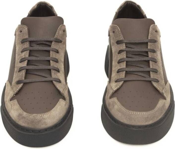 Cerruti 1881 Leren Sneakers met Rubberen Zool Beige Heren