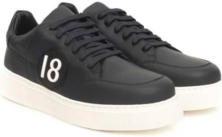 Cerruti 1881 Leren Sneakers met Zijlogo Blue Heren