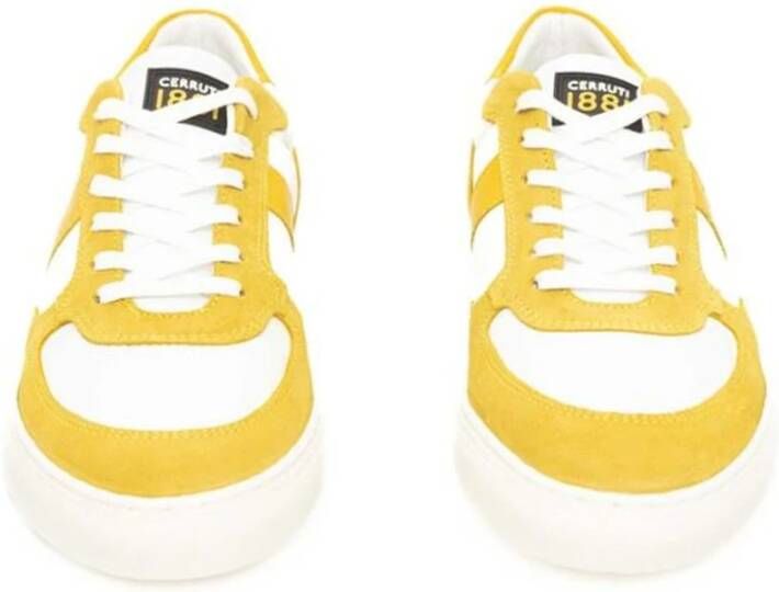 Cerruti 1881 Luxe Leren Sneakers met Zijlogo Yellow Heren