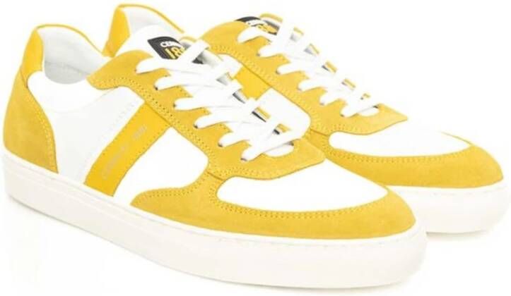 Cerruti 1881 Luxe Leren Sneakers met Zijlogo Yellow Heren