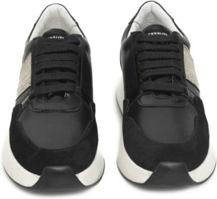 Cerruti 1881 Platform Leren Sneakers Logo Frontale Black Dames