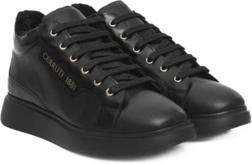 Cerruti 1881 Platform Leren Sneakers voor Vrouwen Black Dames