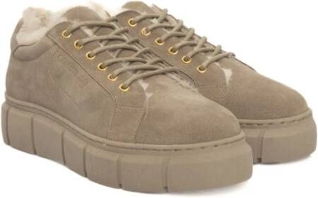 Cerruti 1881 Platform Sneakers van Echt Leer Beige Dames