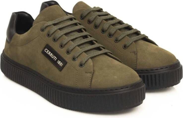 Cerruti 1881 Tijdloze leren sneakers voor heren Green Heren