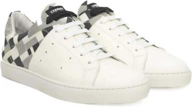 Cerruti 1881 Uniek Patroon Witte Sneakers Logo Detail White Dames