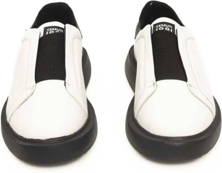 Cerruti 1881 Witte Leren Hoge Zool Sneaker Logo White Heren