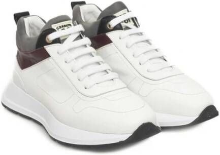 Cerruti 1881 Witte Leren Platform Sneakers Logo Detail White Dames