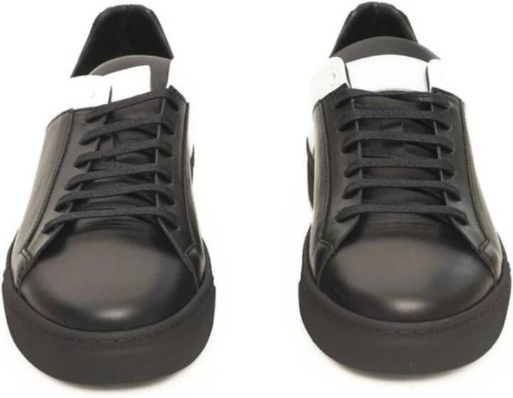 Cerruti 1881 Zwart & Wit Leren Sneakers met Logo Black Heren