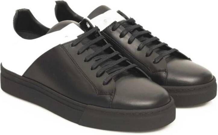 Cerruti 1881 Zwart & Wit Leren Sneakers met Logo Black Heren