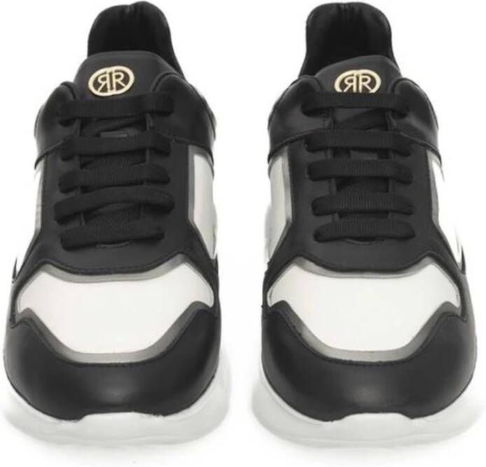 Cerruti 1881 Zwart Wit Leren Hoge Zool Sneaker Black Dames