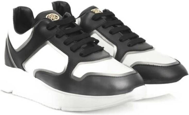 Cerruti 1881 Zwart Wit Leren Hoge Zool Sneaker Black Dames