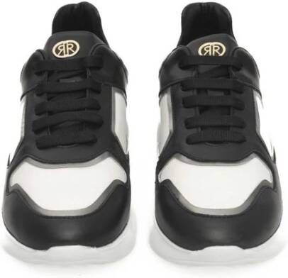 Cerruti 1881 Zwarte en witte leren sneakers Black Dames