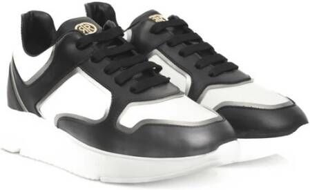 Cerruti 1881 Zwarte en witte leren sneakers Black Dames