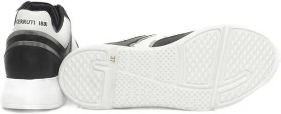 Cerruti 1881 Zwarte en witte leren sneakers Black Dames