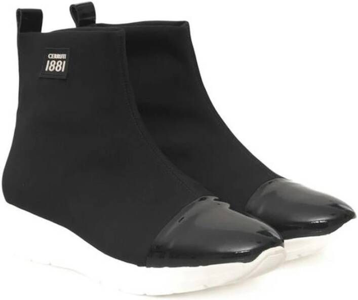 Cerruti 1881 Zwarte High Top Sneakers met Zijlogo Black Dames