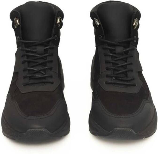 Cerruti 1881 Zwarte Leren High-Top Sneakers Black Heren