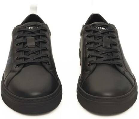 Cerruti 1881 Zwarte Leren Sneakers met Logo Black Heren