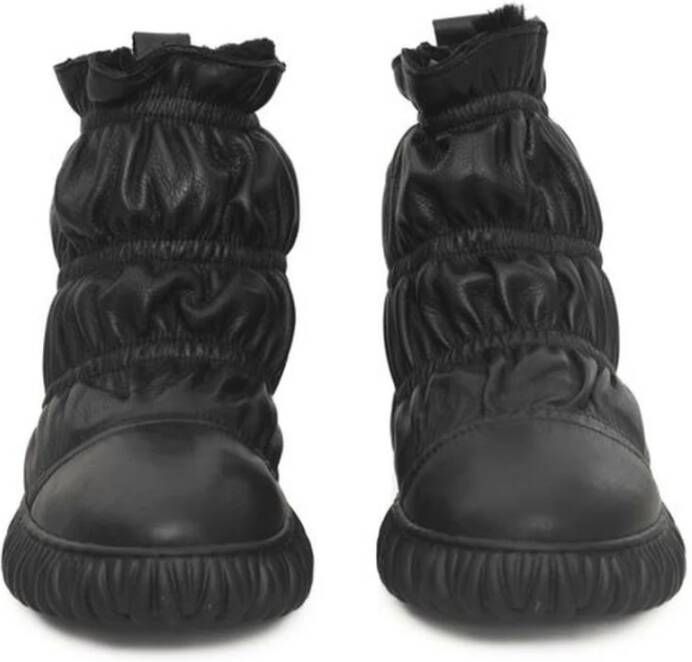 Cerruti 1881 Zwarte Leren Winterlaars Rubberen Zool Black Dames