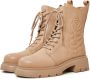 Cesare Gaspari Beige Leren Platform Enkellaarzen Beige Dames - Thumbnail 3