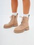 Cesare Gaspari Beige Leren Platform Enkellaarzen Beige Dames - Thumbnail 8