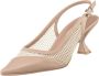 Cesare Gaspari Beige Mesh Pointed Toe Slingback Heels voor vrouwen Stijlvolle Kitten Heel Sandalen Beige Dames - Thumbnail 2