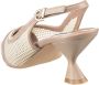 Cesare Gaspari Beige Mesh Pointed Toe Slingback Heels voor vrouwen Stijlvolle Kitten Heel Sandalen Beige Dames - Thumbnail 3