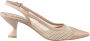 Cesare Gaspari Beige Mesh Pointed Toe Slingback Heels voor vrouwen Stijlvolle Kitten Heel Sandalen Beige Dames - Thumbnail 4