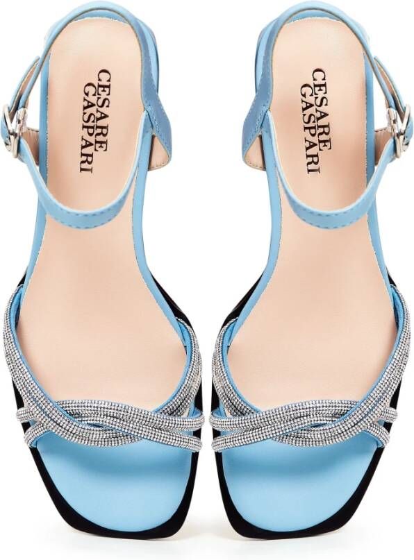 Cesare Gaspari Blauwe Blokhak Sandalen Blue Dames