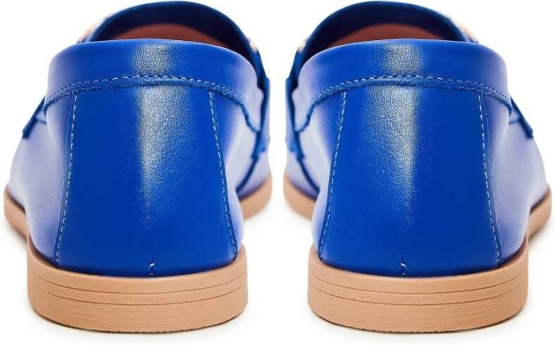 Cesare Gaspari Blauwe Leren Loafers Blue Dames