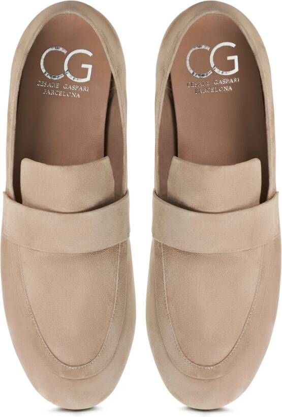 Cesare Gaspari Block Heeled Loafers Beige Dames