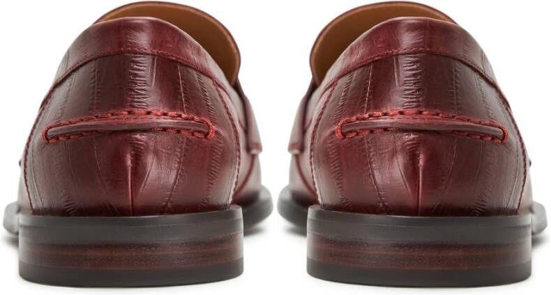 Cesare Gaspari Block Heeled Loafers Bordeaux Red Dames