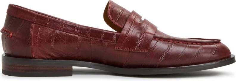 Cesare Gaspari Block Heeled Loafers Bordeaux Red Dames